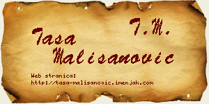 Tasa Mališanović vizit kartica
